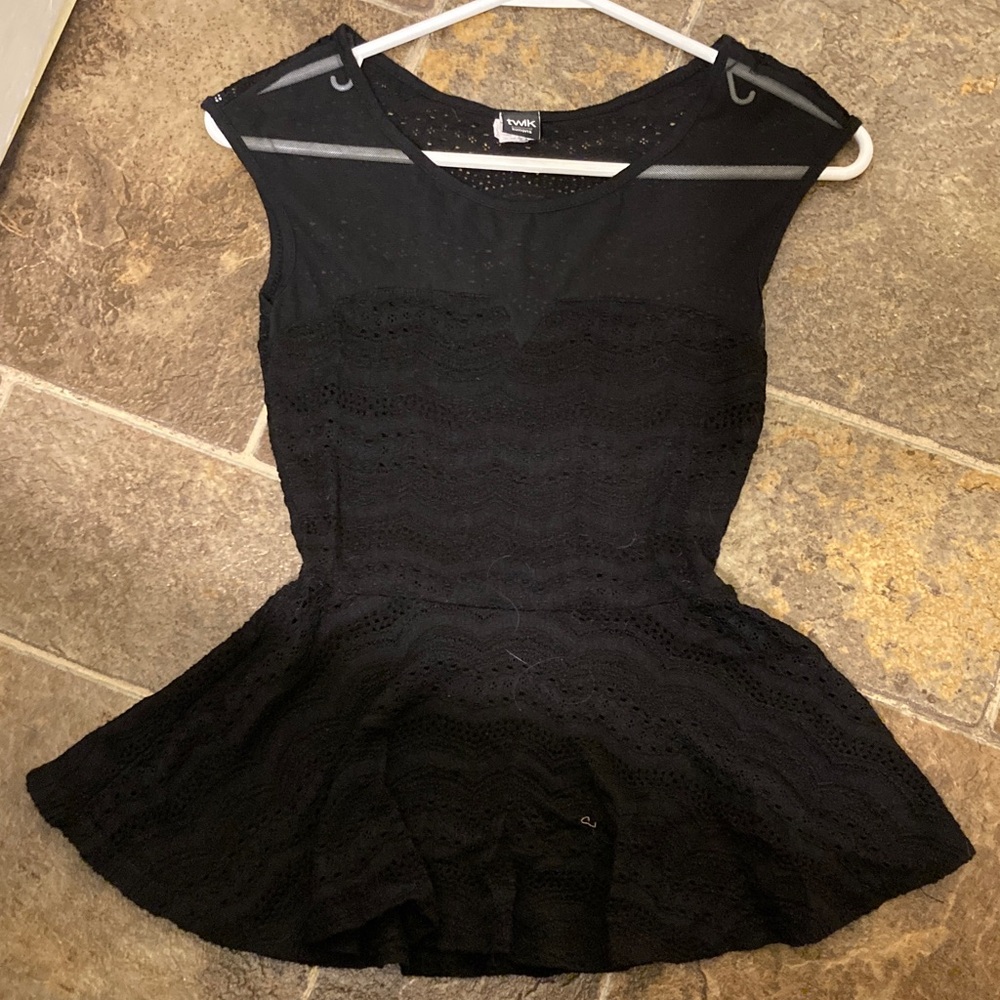 Elegant Black Lace Women Top with mesh